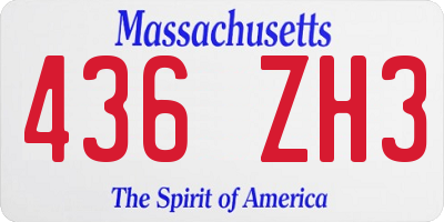 MA license plate 436ZH3