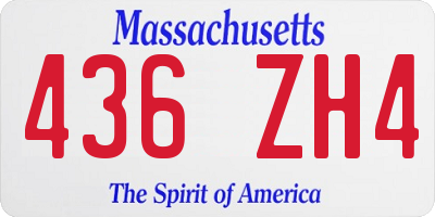 MA license plate 436ZH4