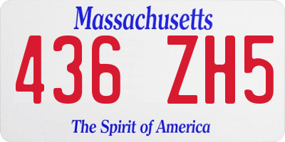 MA license plate 436ZH5
