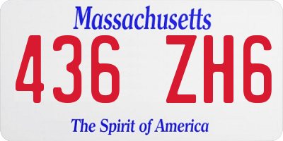 MA license plate 436ZH6
