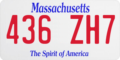 MA license plate 436ZH7