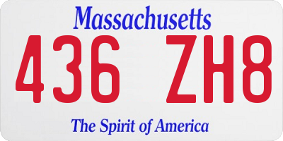 MA license plate 436ZH8