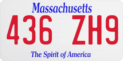 MA license plate 436ZH9