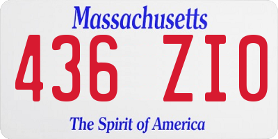 MA license plate 436ZI0