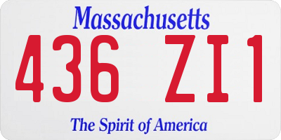 MA license plate 436ZI1