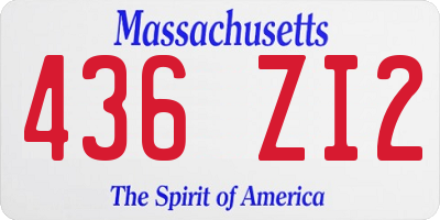 MA license plate 436ZI2