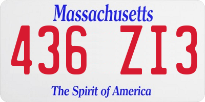 MA license plate 436ZI3