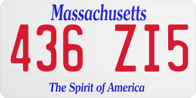 MA license plate 436ZI5
