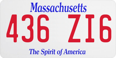 MA license plate 436ZI6