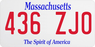 MA license plate 436ZJ0