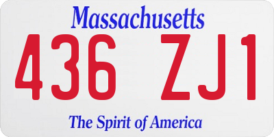 MA license plate 436ZJ1