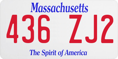 MA license plate 436ZJ2