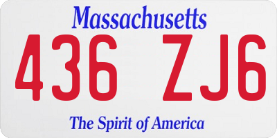 MA license plate 436ZJ6