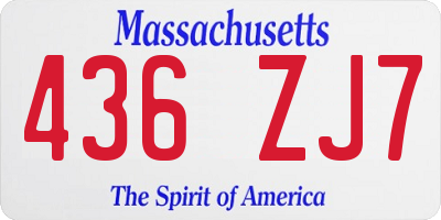 MA license plate 436ZJ7