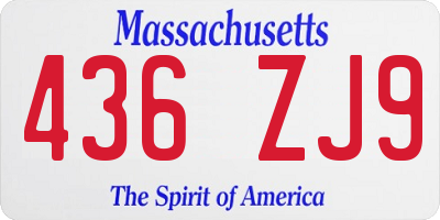 MA license plate 436ZJ9