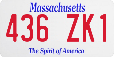 MA license plate 436ZK1
