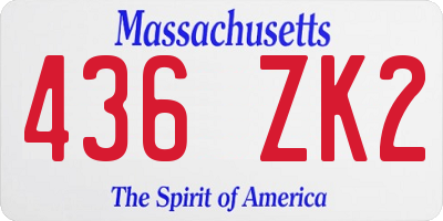 MA license plate 436ZK2