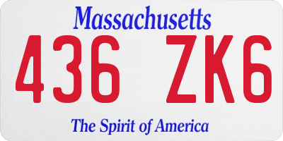 MA license plate 436ZK6