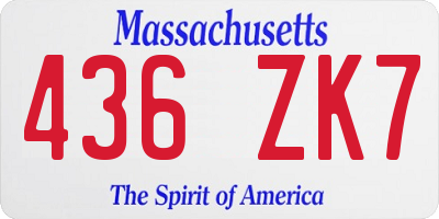 MA license plate 436ZK7