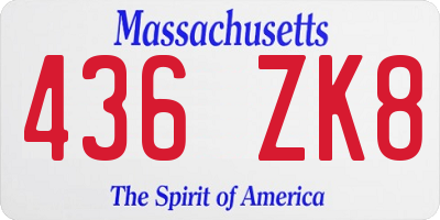 MA license plate 436ZK8