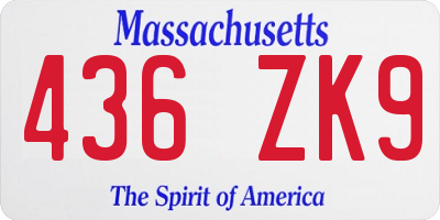 MA license plate 436ZK9