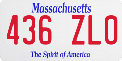 MA license plate 436ZL0