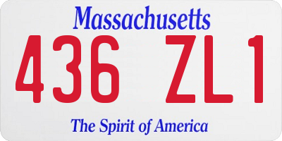 MA license plate 436ZL1