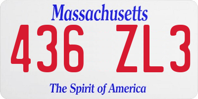 MA license plate 436ZL3