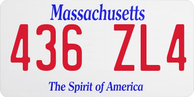 MA license plate 436ZL4