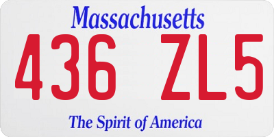MA license plate 436ZL5