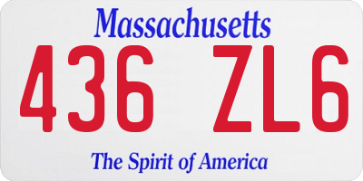 MA license plate 436ZL6