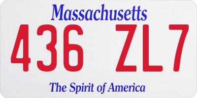 MA license plate 436ZL7