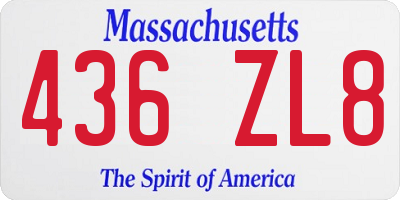 MA license plate 436ZL8
