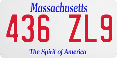 MA license plate 436ZL9