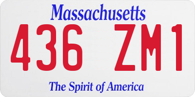 MA license plate 436ZM1