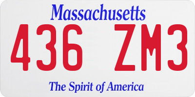 MA license plate 436ZM3
