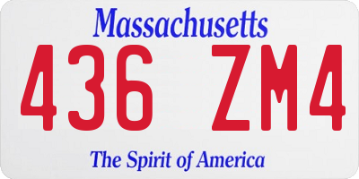 MA license plate 436ZM4
