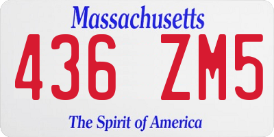 MA license plate 436ZM5