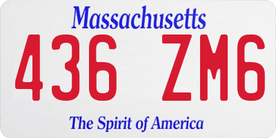 MA license plate 436ZM6