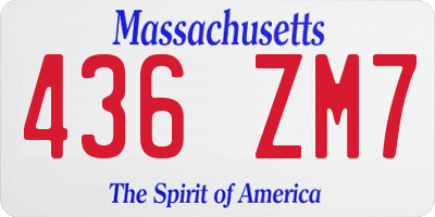 MA license plate 436ZM7