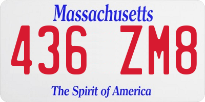 MA license plate 436ZM8