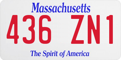 MA license plate 436ZN1