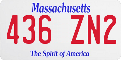 MA license plate 436ZN2