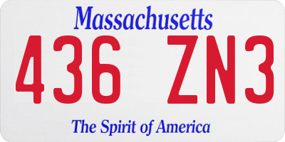 MA license plate 436ZN3