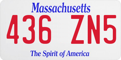 MA license plate 436ZN5
