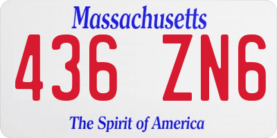 MA license plate 436ZN6