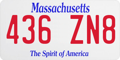 MA license plate 436ZN8