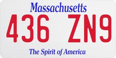 MA license plate 436ZN9