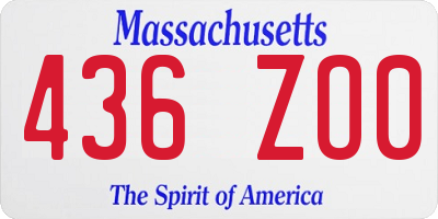 MA license plate 436ZO0