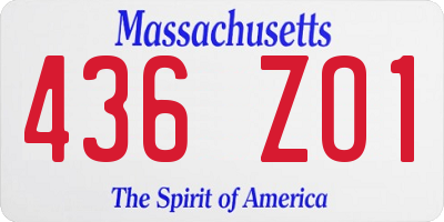 MA license plate 436ZO1